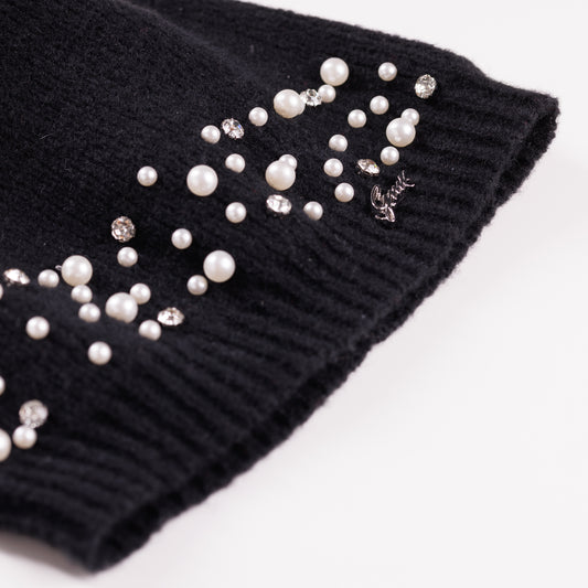 Gianmarco Venturi dievčenská čiapka s brmbolcom a perličkami