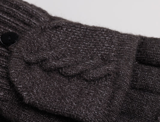 Lancetti dámske pletené rukavice bez prstov s klopou