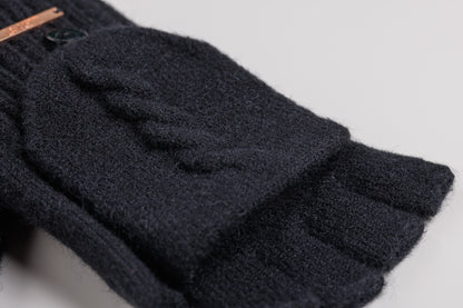 Lancetti dámske pletené rukavice bez prstov s klopou