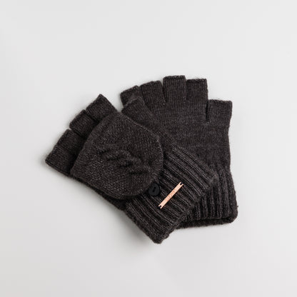 Lancetti dámske pletené rukavice bez prstov s klopou